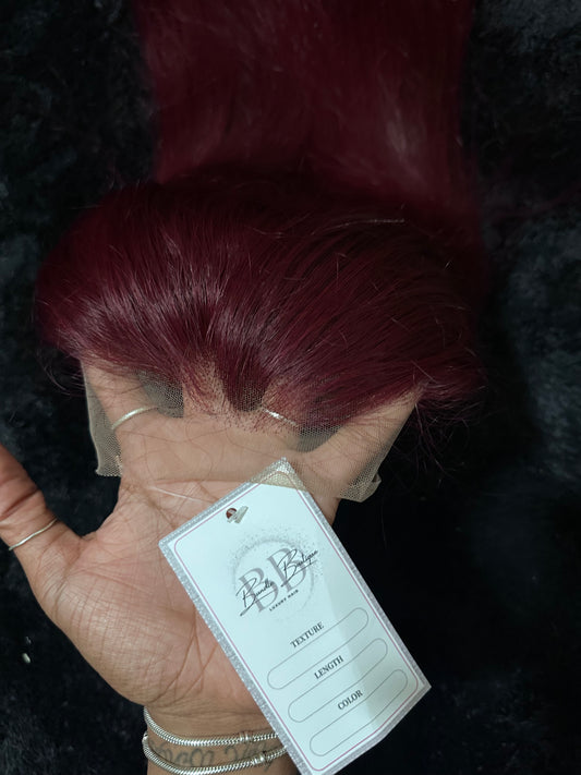 99J Burgandy - Virgin Brazilian Human Hair Wig 200% density